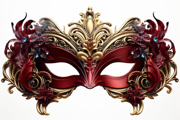 a mask with a red ribbon on it