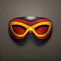 Photo a mask with a red and yellow stripe and the word goggles on it