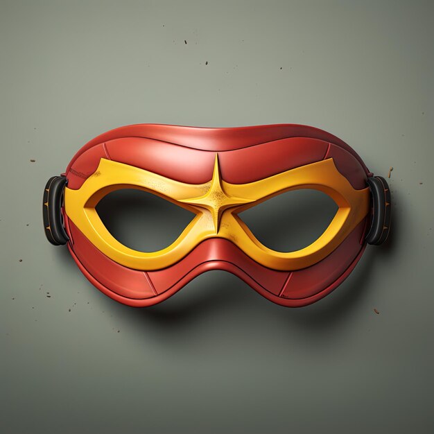 Photo a mask with a yellow and red mask on it