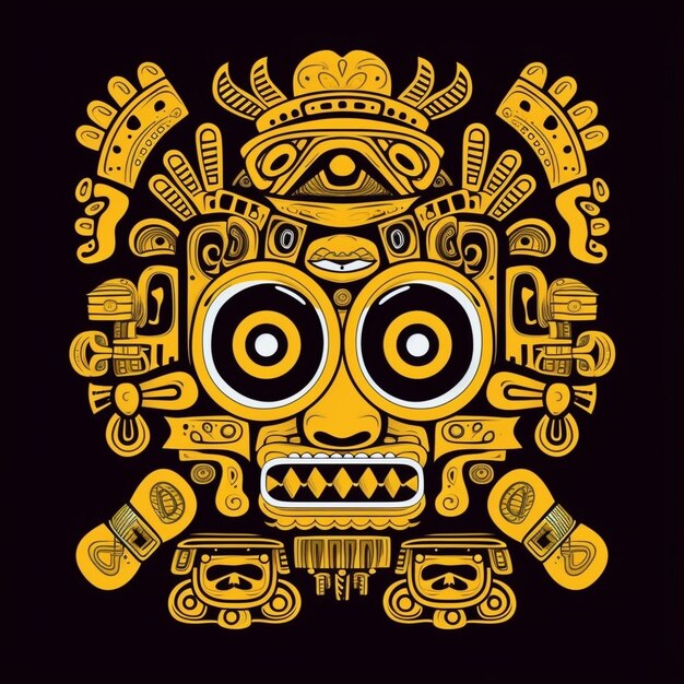 Masked Marvels A Fusion of Cultural Expressions in Vector Art and Design