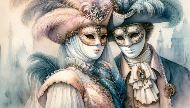 Foto maskerade bal elegantie een venetiaanse carnaval romantiek