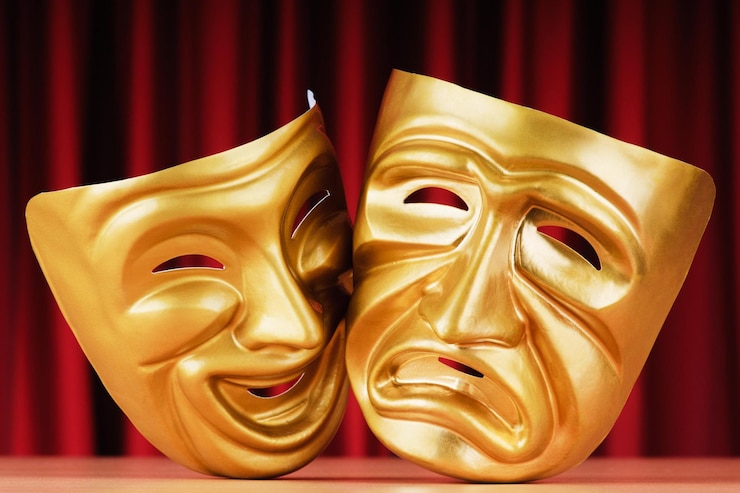 Foto maskers met het theaterconcept