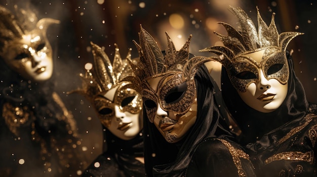the masks are a popular theme for the carnival.