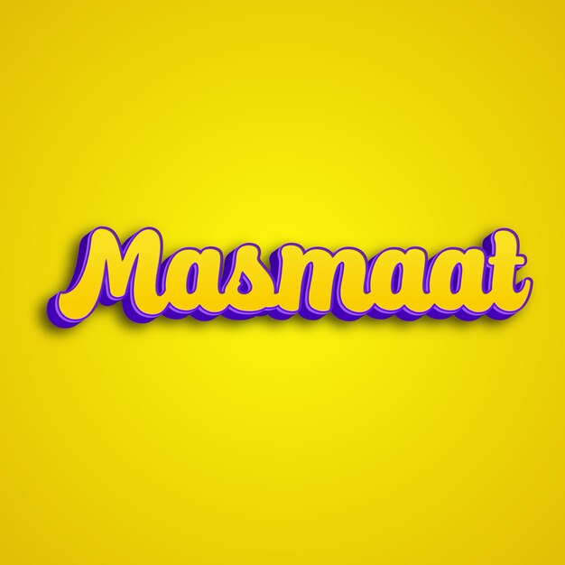 Masmaat typography 3d design yellow pink white background photo jpg