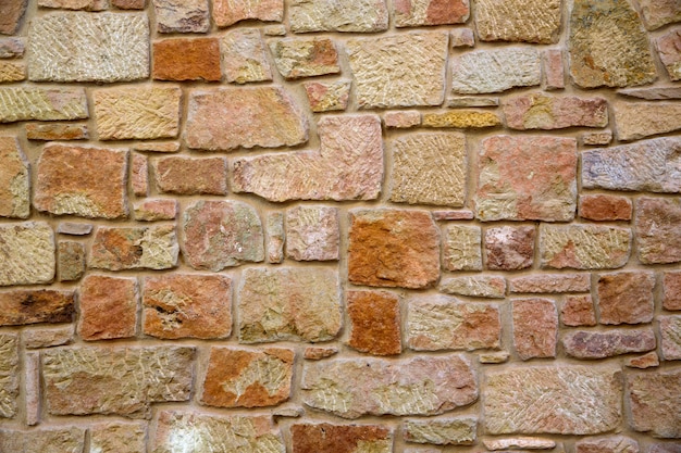 テルエルスペインのMaestrazgoの石積みの壁