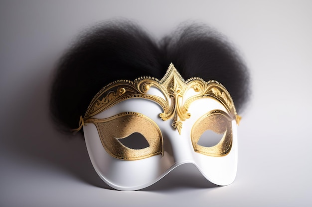 Masquerade mask on white background