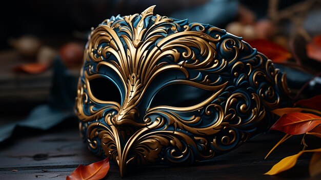 Foto mascherata carnevale veneziano e maschera di festa