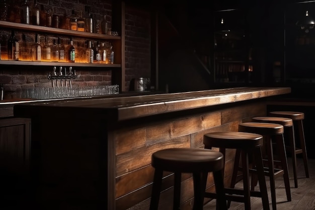 Massief houten bartafels en stoelen in de bar