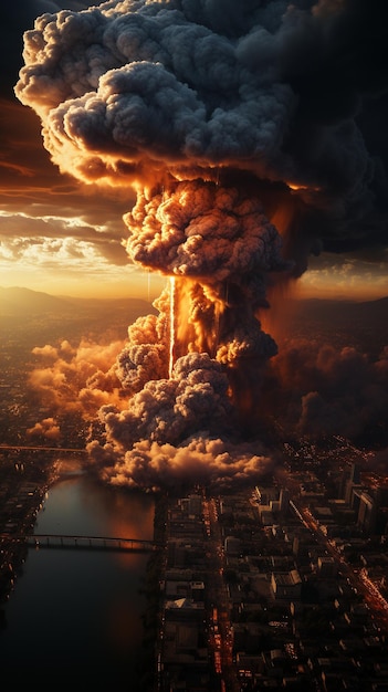 Огромная бомба над городом Третья мировая война