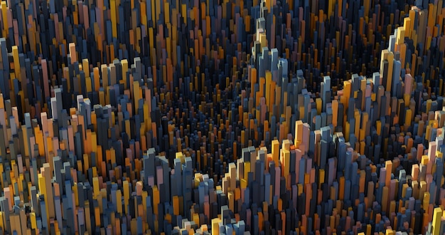 Полы массивного красочного кубического рисунка неровно подняты с отверстиями 3d иллюстрация Абстрактный фон архитектуры Простая абстрактная геометрия со смещенными кубами 3d рендеринг иллюстрации