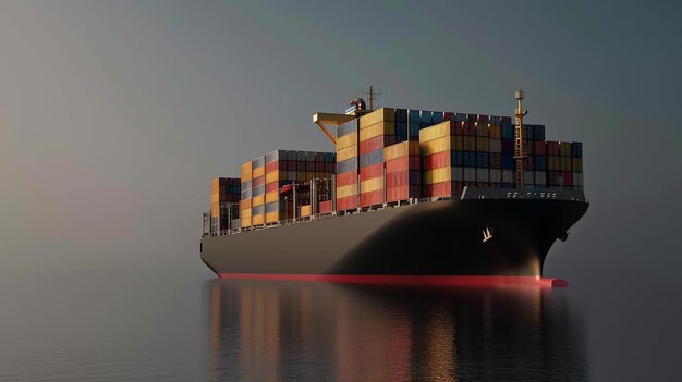 The massive container ship is a symbol of global trade