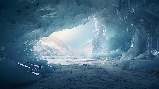 Massive ice cave