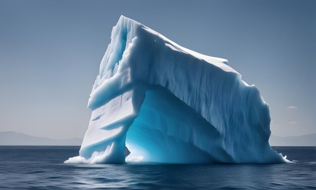 Massive iceberg in the sunlit sea