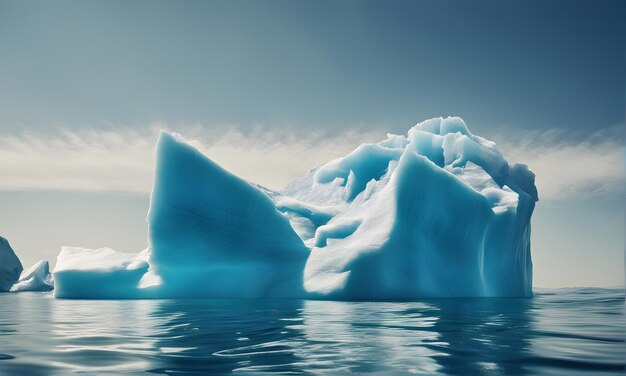 Photo massive iceberg in the sunlit sea