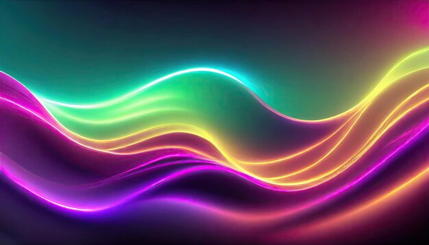 Massive Neon Wave Backdrop Backgroud Photo