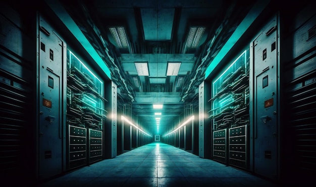 A massive online data center storing and processing information for millions of users