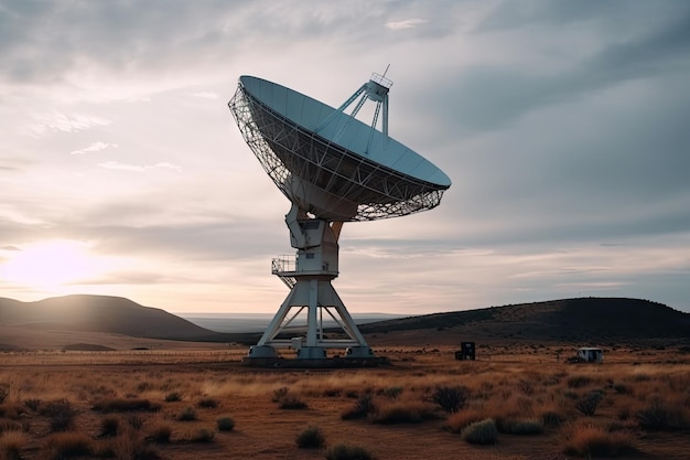 Massive satellite dish used for receiving and transmitting signals