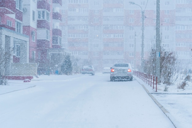 Photo a massive snowfall outdoors during winter season