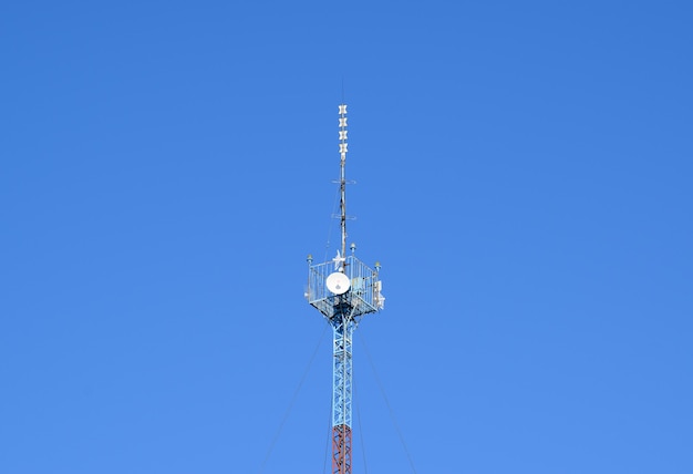 Mast tower relay Internet signals and telephone signals