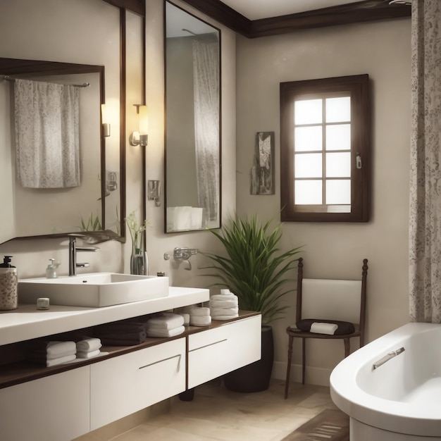 Master bathroom design ideas 3D render