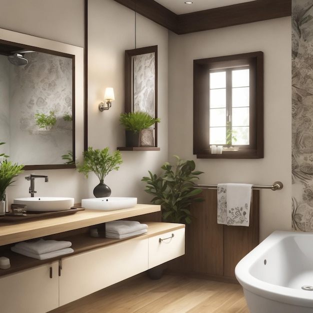 Master bathroom design ideas 3d render