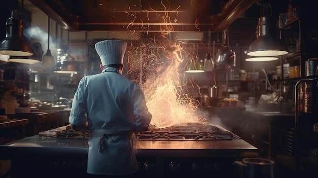 The Master Chef Creating Culinary Magic in the Restaurant Kitchen Generative AI