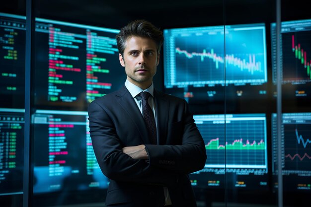 Master of Markets Financial Consultant Amidst Stock Data