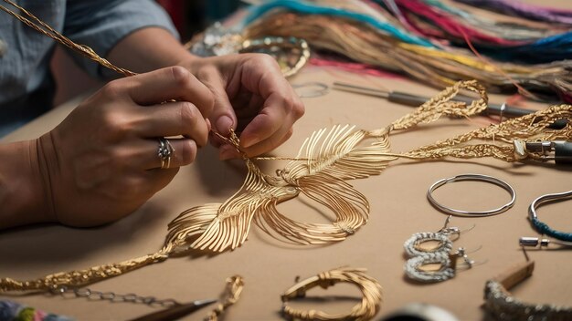 Master using metallic thread to make jewelry