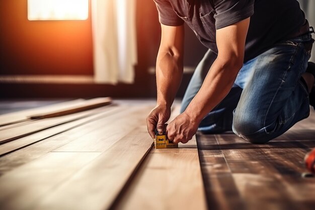 Mastering the art of diy craftsman perfectly measures wooden plank for home renovation