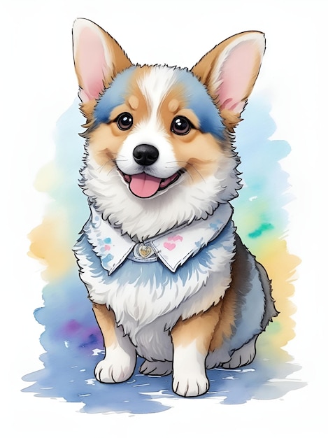 Photo masterpiece welsh corgi cardigan detailed illustration generative ai