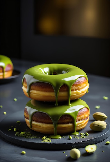 Matcha donut met pistache