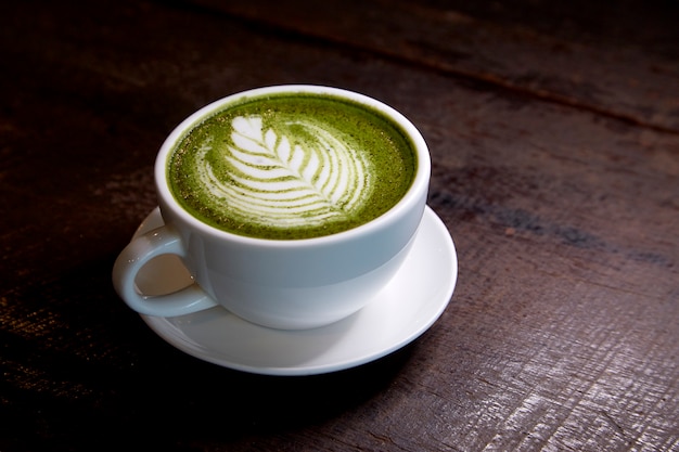 Matcha green tea latte hot drink