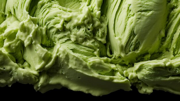 Photo matcha ice cream or green tea ice cream background