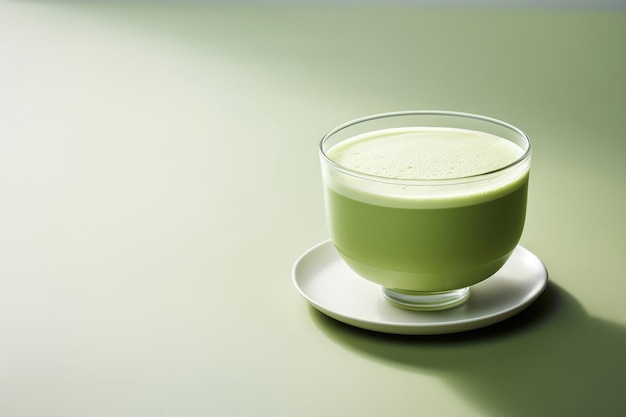 Matcha Latte Esthetisch mooi Minimalistische stijl Lege ruimte Generatieve AI