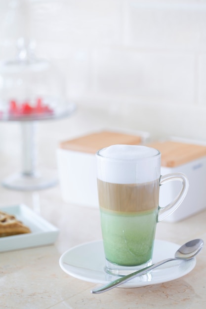 Matcha Layer Coffee on Table