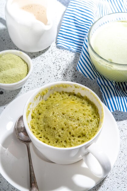 Matcha mugcake in cup