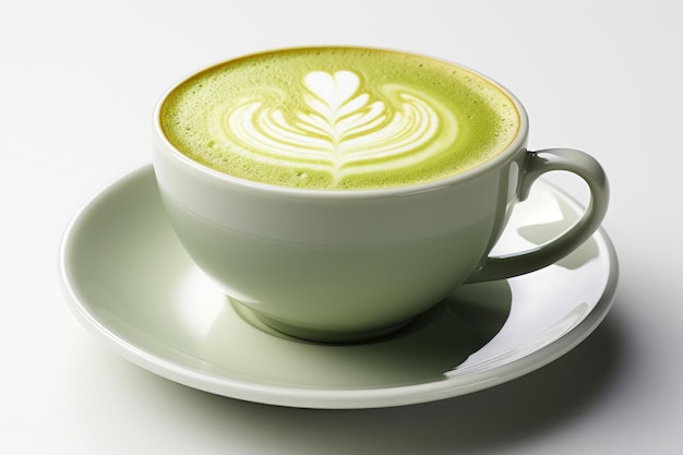 Matcha tea a symbol of Japanese culture on a white background