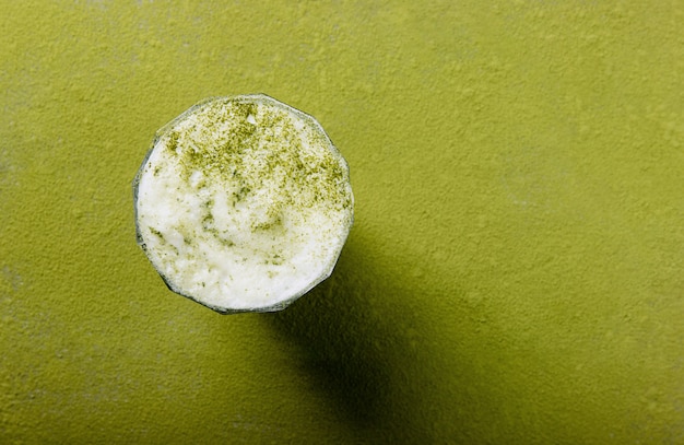 Photo matcha tea, top view