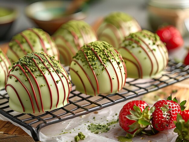 MATCHA WHITE CHOCOLATE STRAWBERRIES