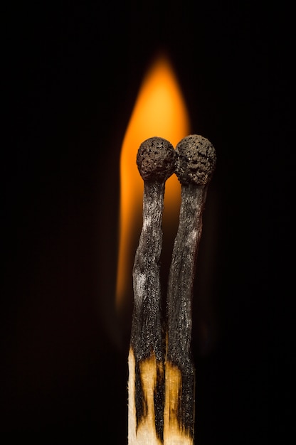 matches on a black