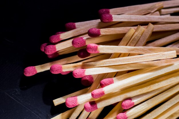 Matches in box wooden backgroundCloseup shot Matches