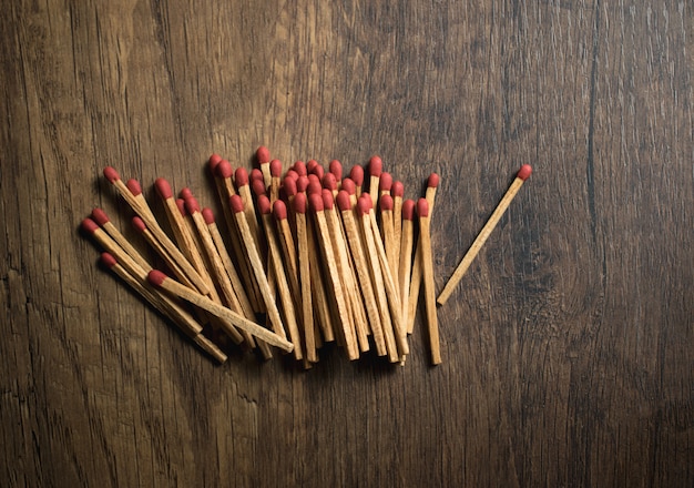 Matches on wood table