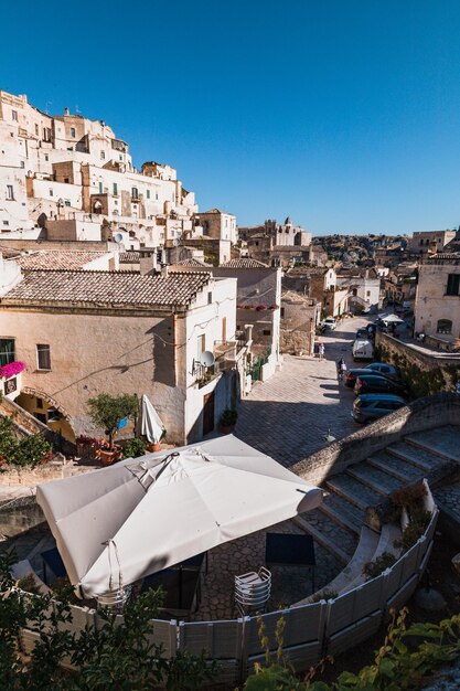 Matera italy high angle view of buildings in city