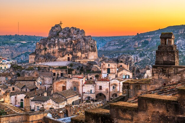 Photo matera italy with chiesa rupestre