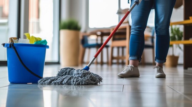 Materiaal voor schoonmaken De kunst van de schoonmaakvrouw thuis