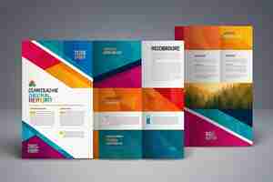 Photo material design of brochure set abstract annual report horizontal cover layout