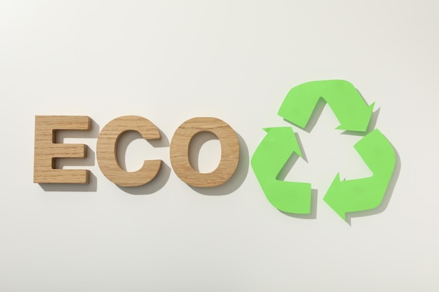 Photo material recycling sign with the word eco