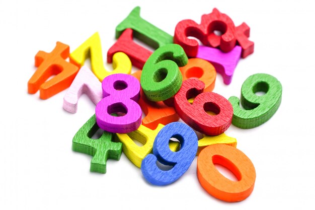 Math Number colorful on white background.