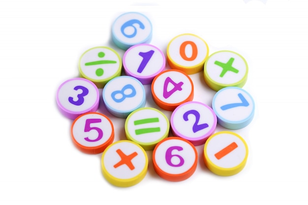 Math Number colorful on white .