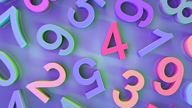 Math theme background Chaotic multicolored numbers